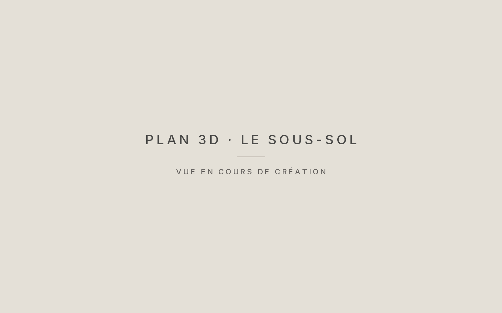 Coupe horizontale 3D, le sous-sol, villa d’exception